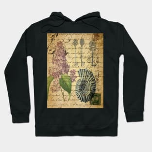 Dark Academia beach seashells hydrangea floral botanical art Hoodie